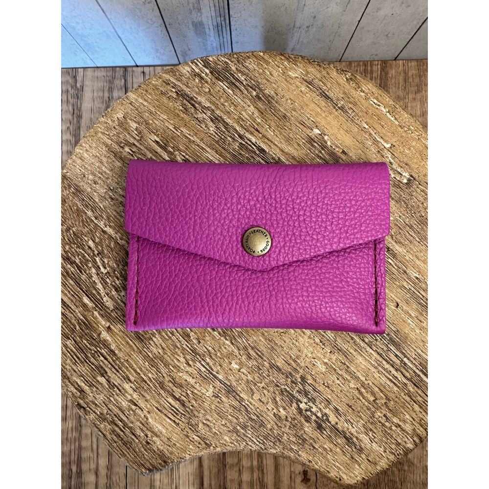 Portland Leather Mini Envelope Wallet CATTLEYA Lavender Leather Wallet FAST SHIP